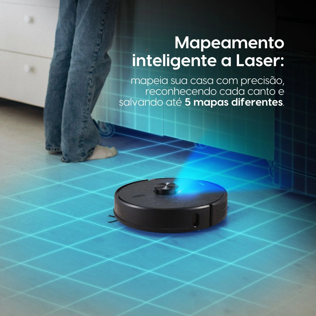 Robô Aspirador e Passa Pano Ropo Smart Laser Bivolt